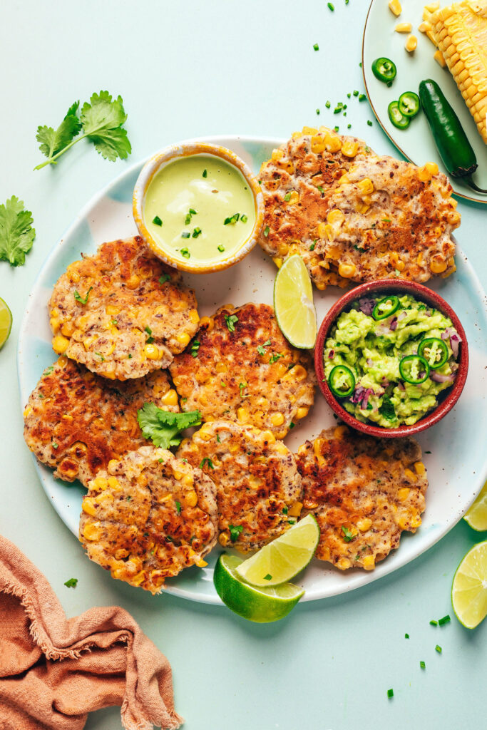 Lengvi Jalapeño kukurūzų kotletai (veganiški)
