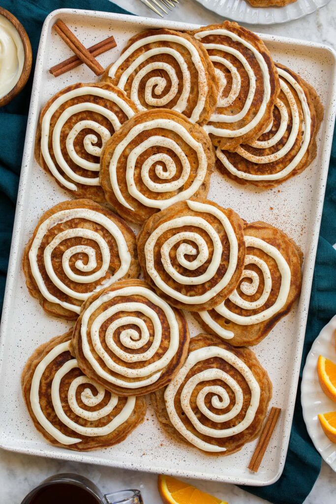 Cinnamon Roll Pancakes - Cooking Classy