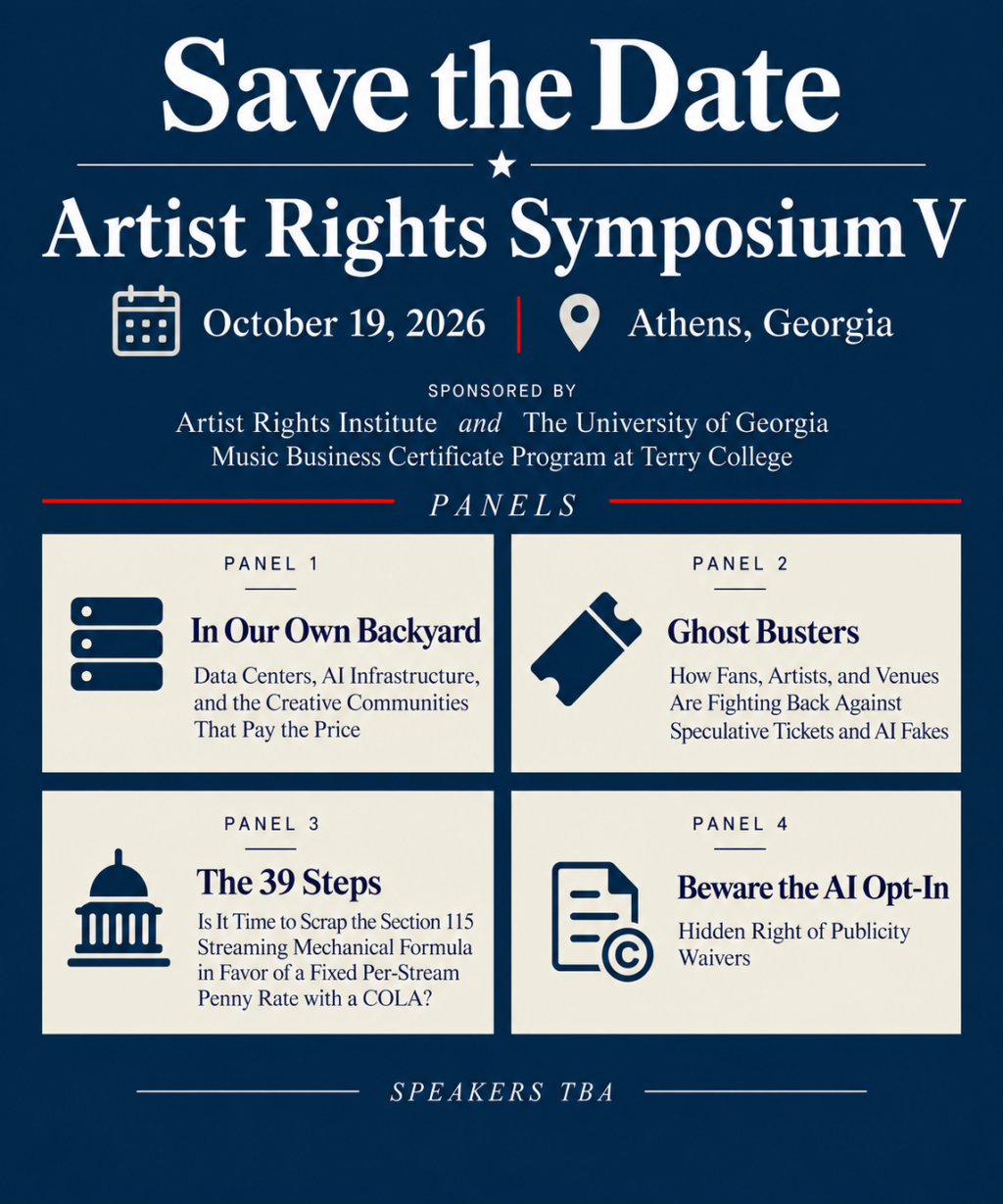 Panel Update: Artist Rights Symposium 5 at University of Georgia