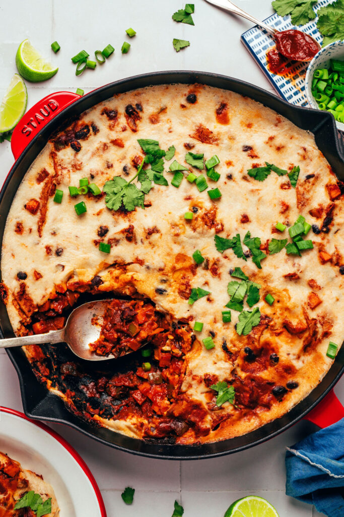Cheesy Vegan Enchilada Skillet (30 Minutes!)